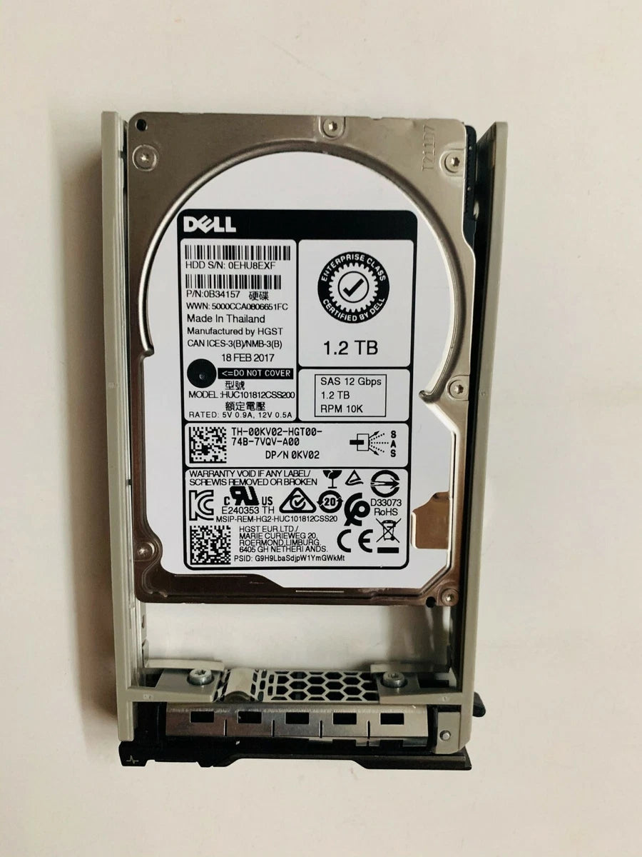 Dell Poweredge 1.2TB 10k 2.5 12G SAS HDD R430 R630 R730 R830 R730XD R620 R530