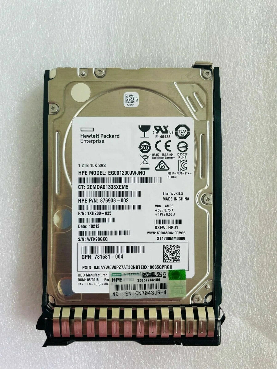 HP 781518-B21 1.2TB 12G SAS 10K 2.5" SFF SAS HDD 781578-001 New