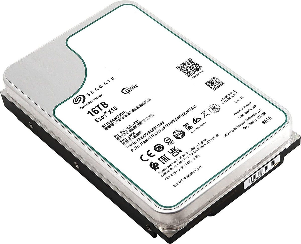 Seagate EXOS X16 ST16000NM001G 16TB 256MB 7200rpm 3.5" SATA 6Gb/s Enterprise HDD