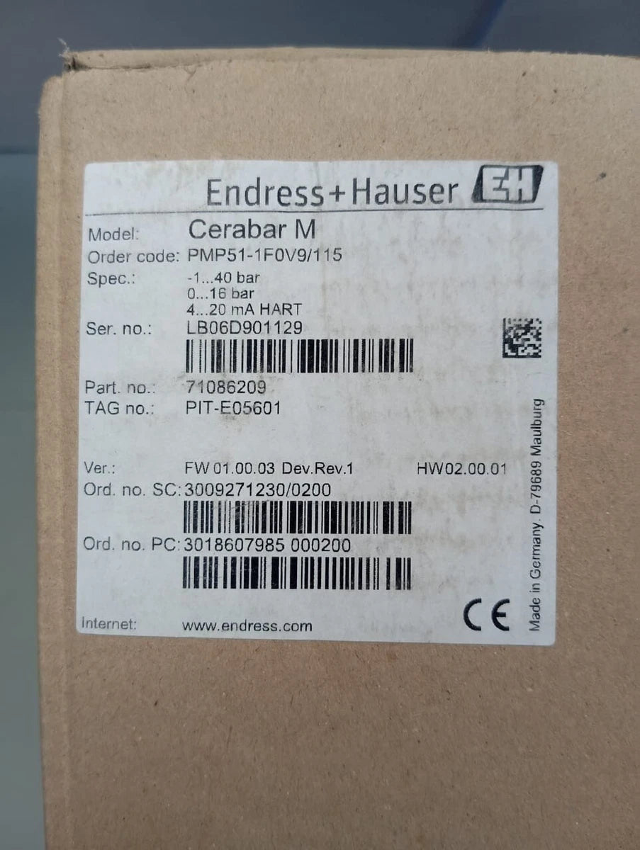 Endress+Hauser / CERABAR M / Pressure Transmitter and Sensor / PMP51-1F0V9/115