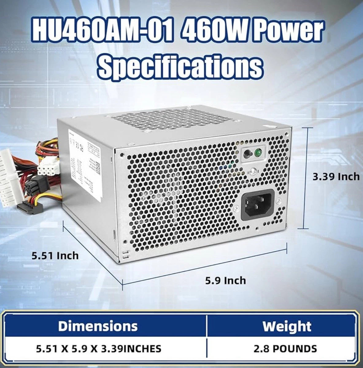 For DELL XPS 8910 8920 8300 8500 8700 8900 R5 460W PSU Power Supply D460AM-03 US