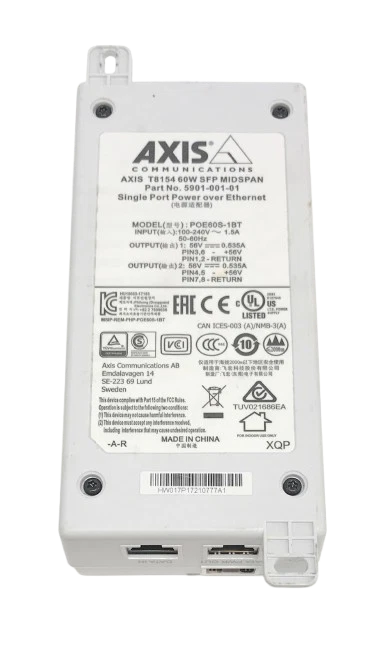 Axis T8154 60W SFP Midspan PoE++ Media Converter 10/100/1000 5901-001
