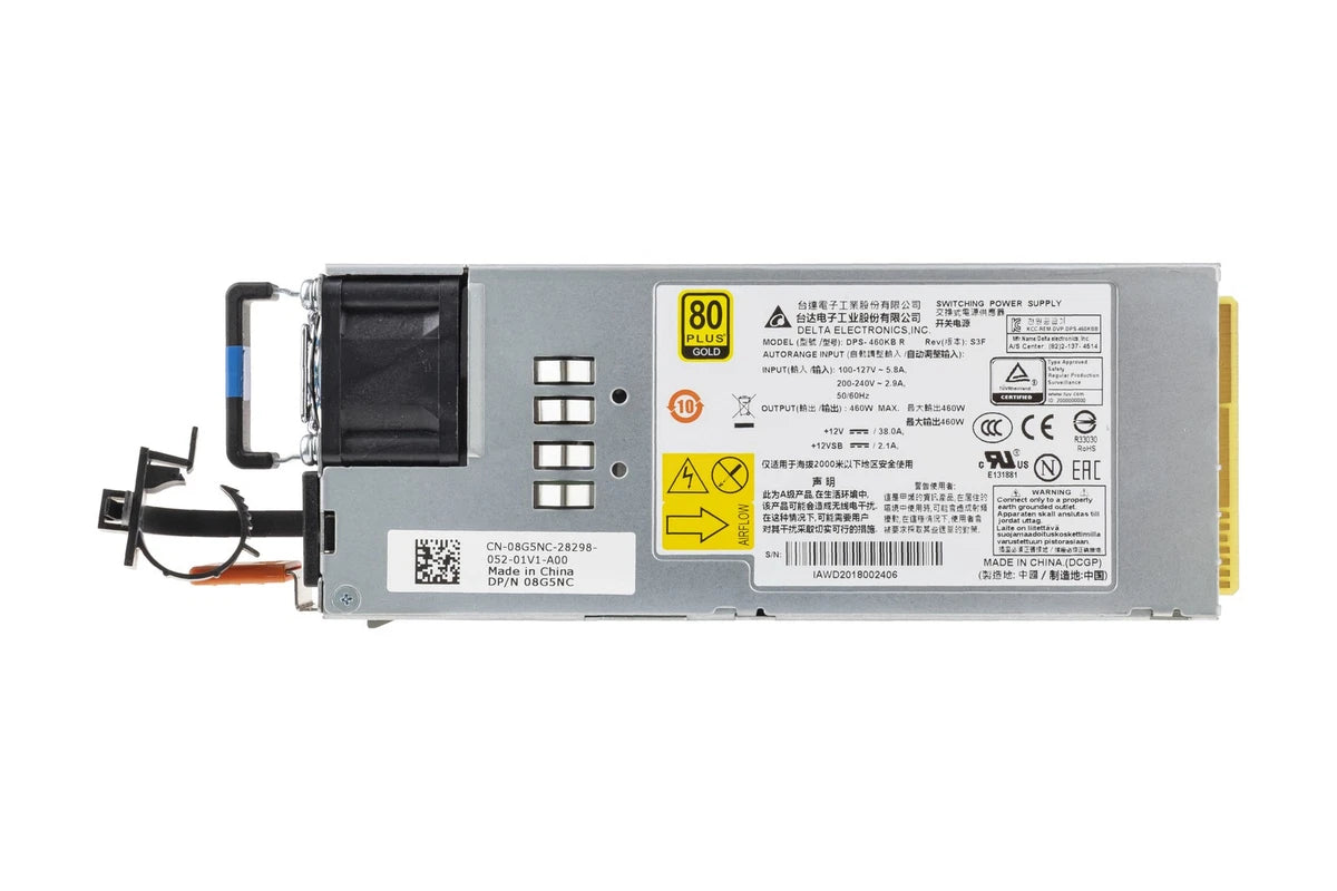 PSU Dell Delta 460W R2F Reverse Flow 100-240V AC 50/60MHz 80+ Gold 8G5NC