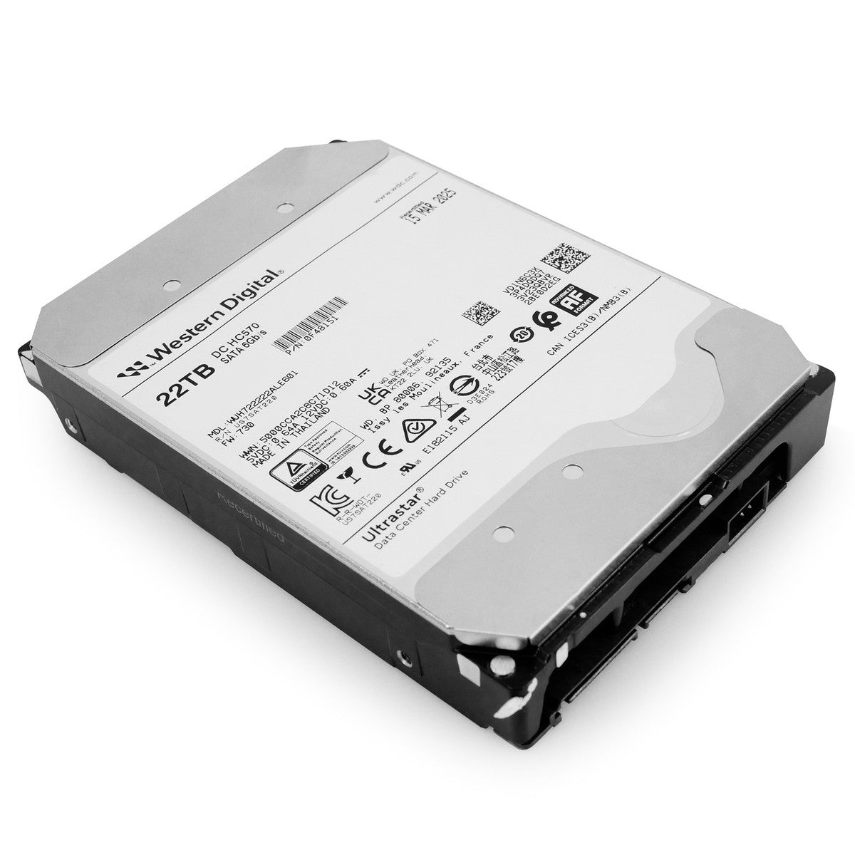WD Ultrastar HC570 22TB WUH722222ALE601 0F48151 7.2K RPM SATA 6Gb/s 3.5" HDD