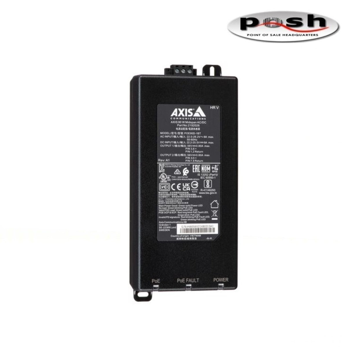 NEW – Axis 02209-001 90W Midspan AC/DC PoE++ Injector