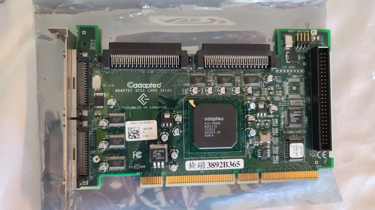 Adaptec SCSI Adapter Card Dual Ports AIC-7899G ASC-39160/DELL3 2116200 64-bit PC|266806680545