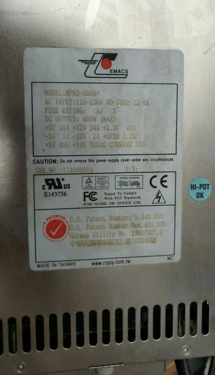 Zippy-Emcas MPN3-6600F Switching / Redundant Power Supply