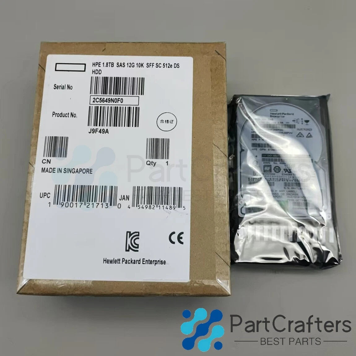 HPE J9F49A MSA 1.8TB 2.5" SAS 10K 12G SFF BC HDD Hard Drive 787649-001
