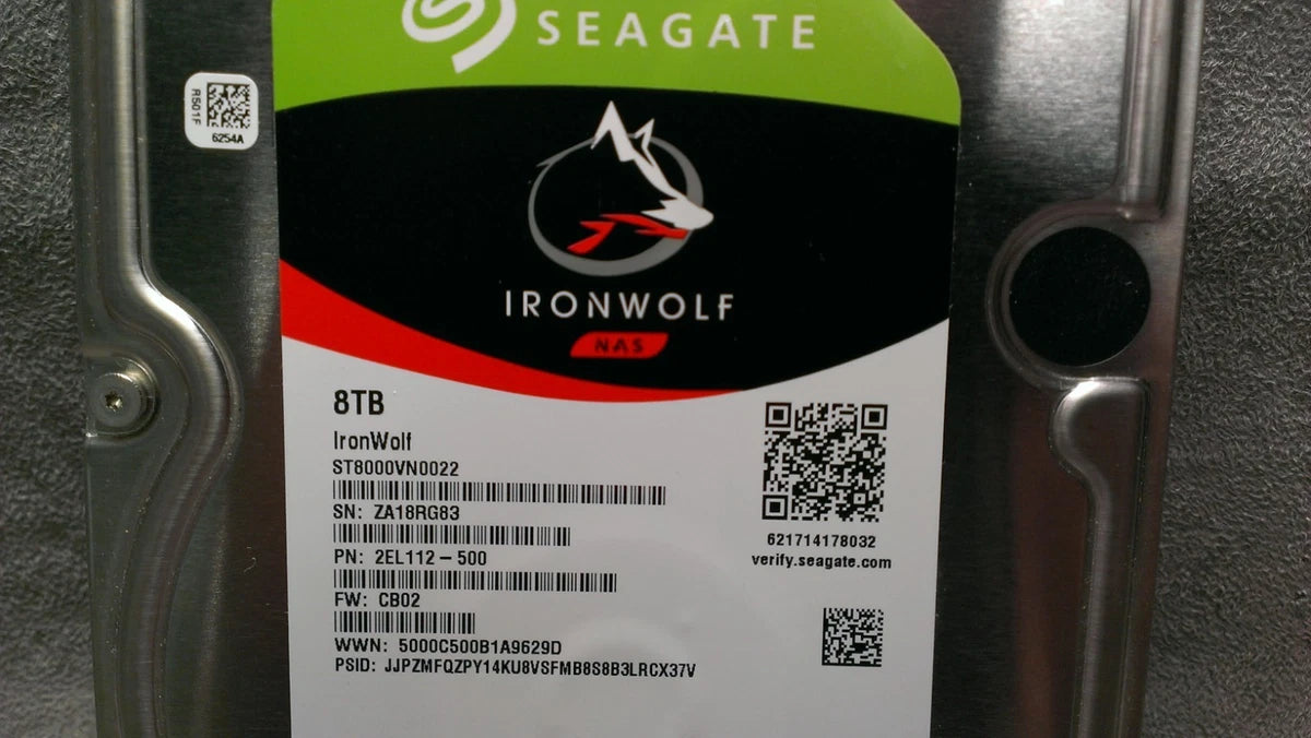 Seagate IronWolf NAS 8TB 3.5" Hard Drive SATA 7200 RPM ST8000VN0022 2EL112-500