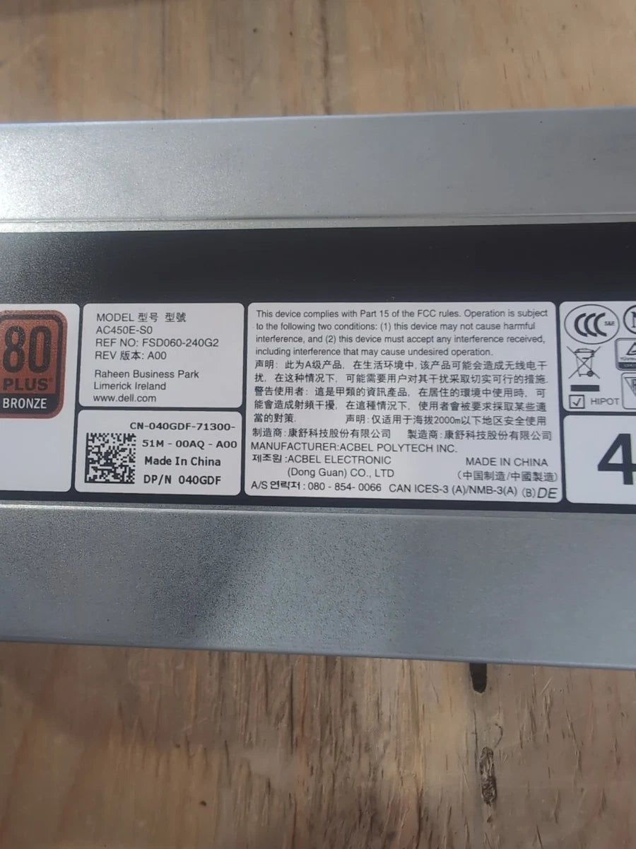 Dell PowerEdge Server T430 450W Power Supply AC450E-S0 040GDF 40GDF Located USA