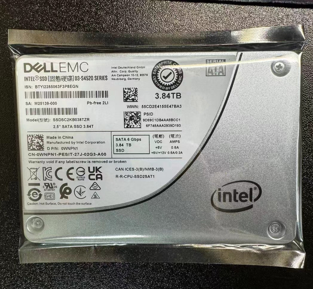 Intel D3 S4520 3.84TB SSD DELL 2.5" SATA III 6Gb/s OWNPN1 SSDSC2KB038TZR