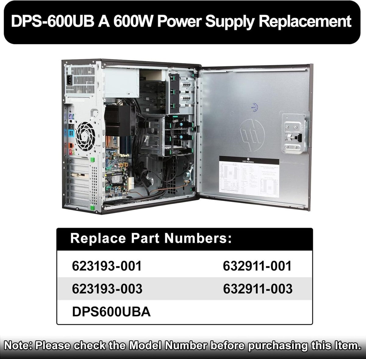 DPS-600UB A 600W Power Supply For HP Z420 632911-001 623193-001 632911-003