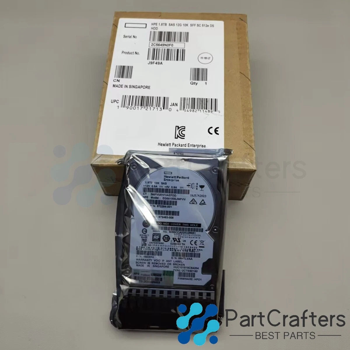HPE J9F49A MSA 1.8TB 2.5" SAS 10K 12G SFF BC HDD Hard Drive 787649-001