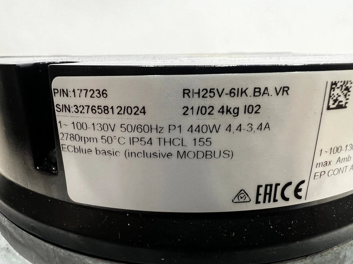 Ziehl-Abegg RH25V-6IK.BA.VR ECBlue 100-130VAC 2780RPM Centrifugal Fan Art#177236