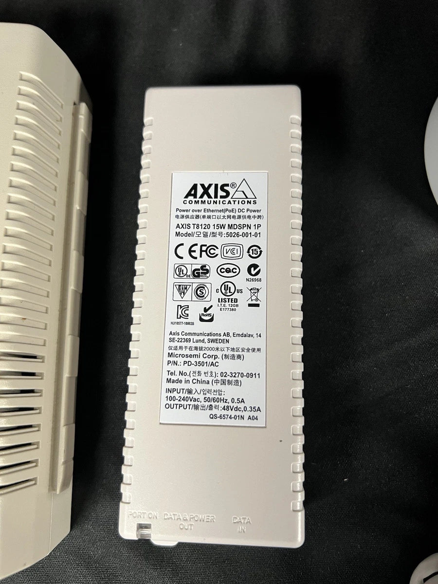 Axis Communications Network Security Lot- 6 Cameras & 2 POE Midspan +Extra Parts