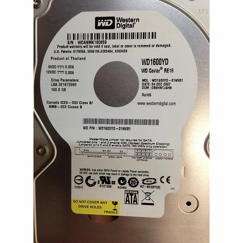 Western Digital 160GB RE 7200 RPM 16MB Cache SATA 1.5Gb/s 3.5" Desktop Hard Drive - WD1600YD