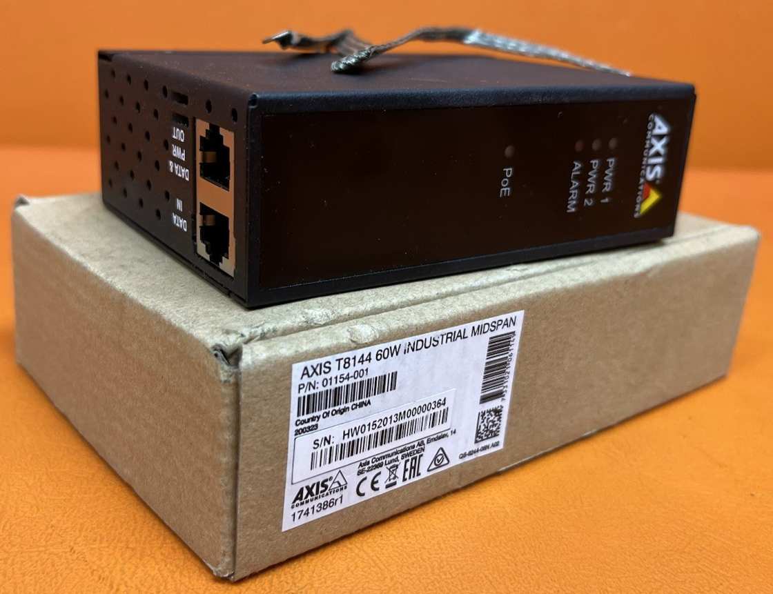Axis T8144 60W Industrial Midspan PoE Injector 20-60VDC 01154-001