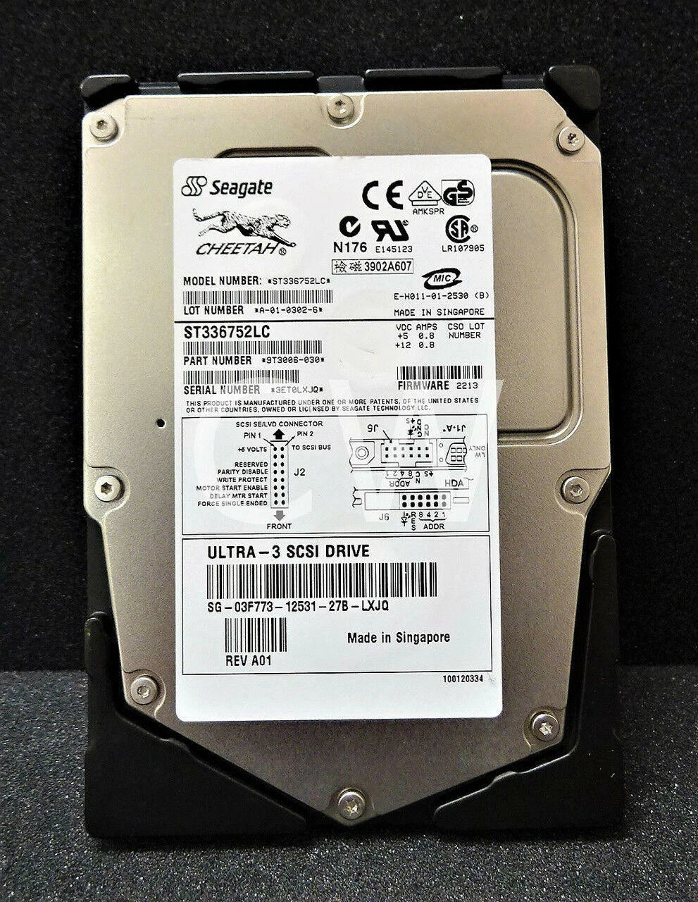Seagate 36GB SCSI 15K RPM8MB Cache SCSI 80pin 3.5" Hard Drive - ST336752LC (Like New)