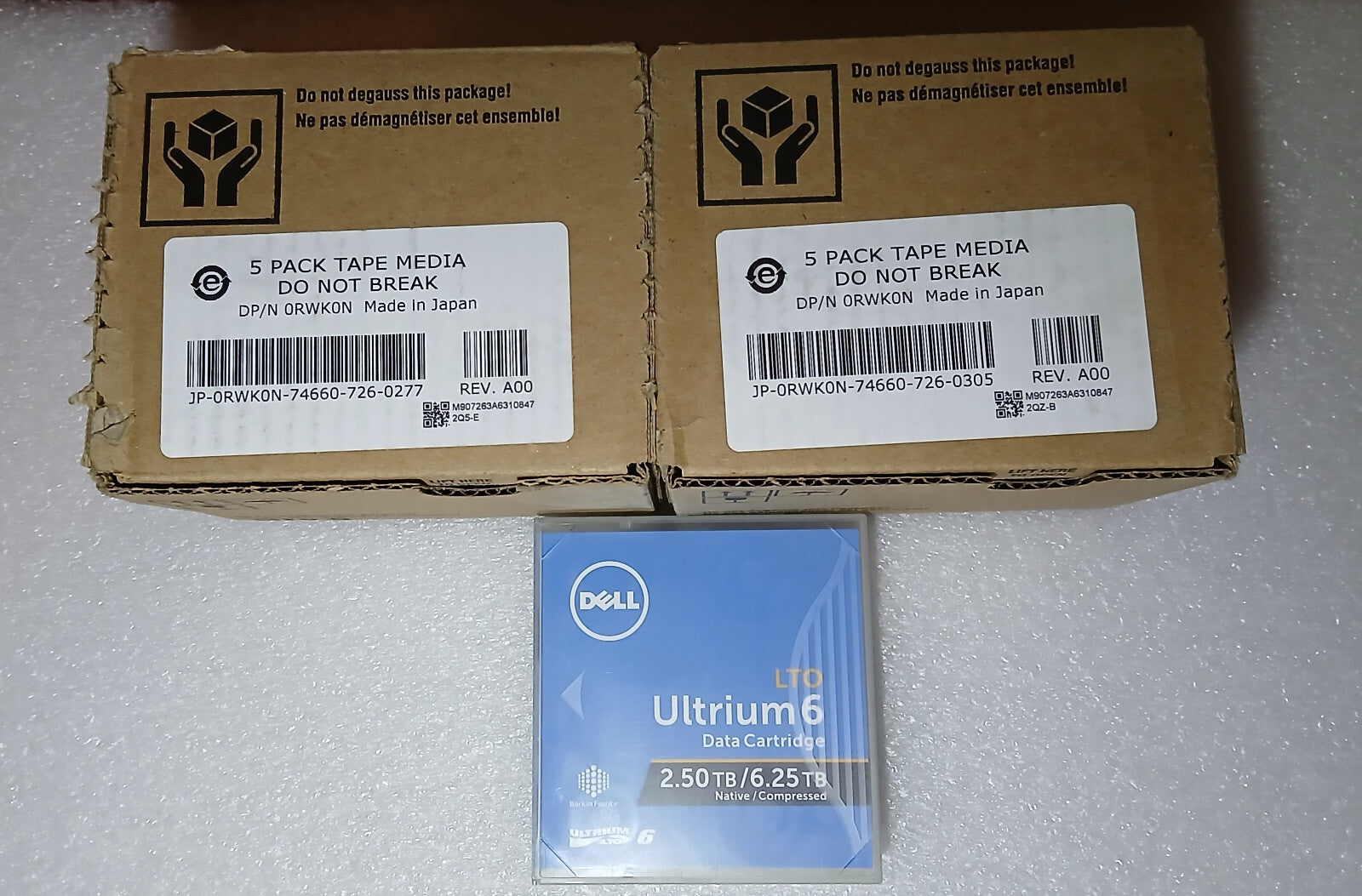 Dell 3W22T LTO-6 Tape Media P/N 03W22T (Qty 10 Pieces 10 pack LTO6 0RWK0N
