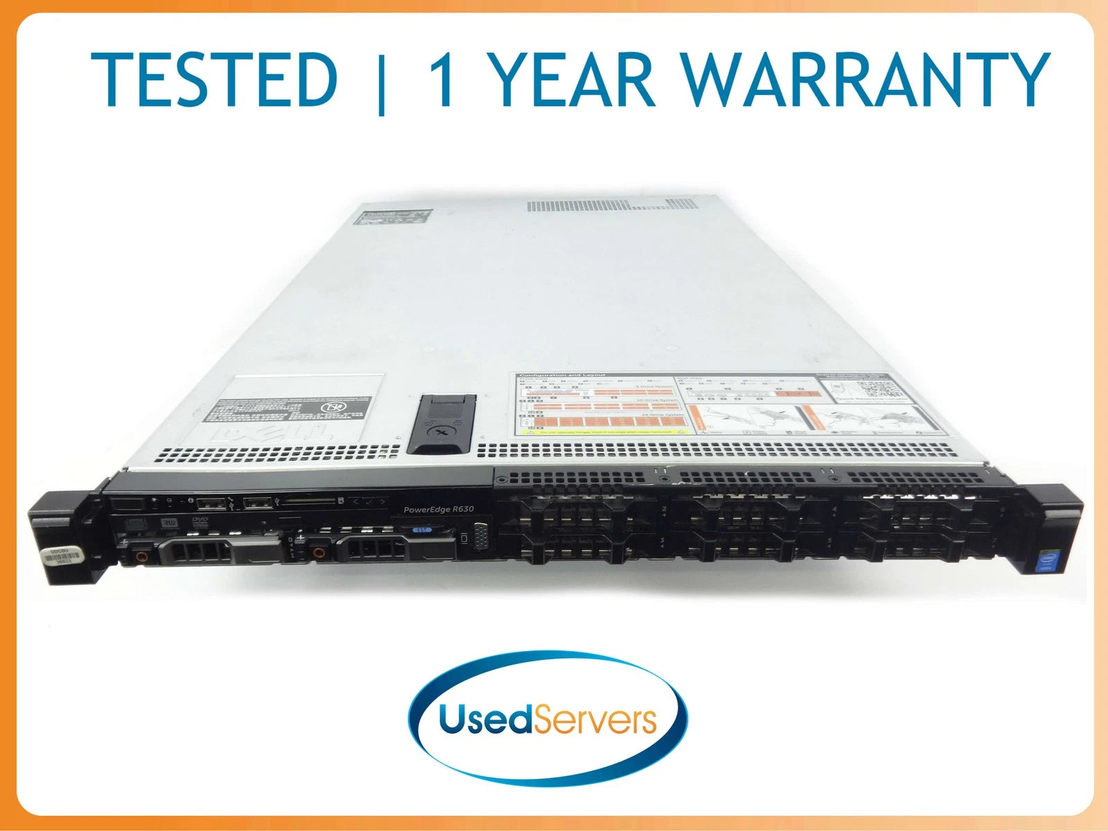 Dell R630 8SFF 64GB 2xE5-2650v3 2.3GHZ=20Cores 2x1.2TB 10K H730