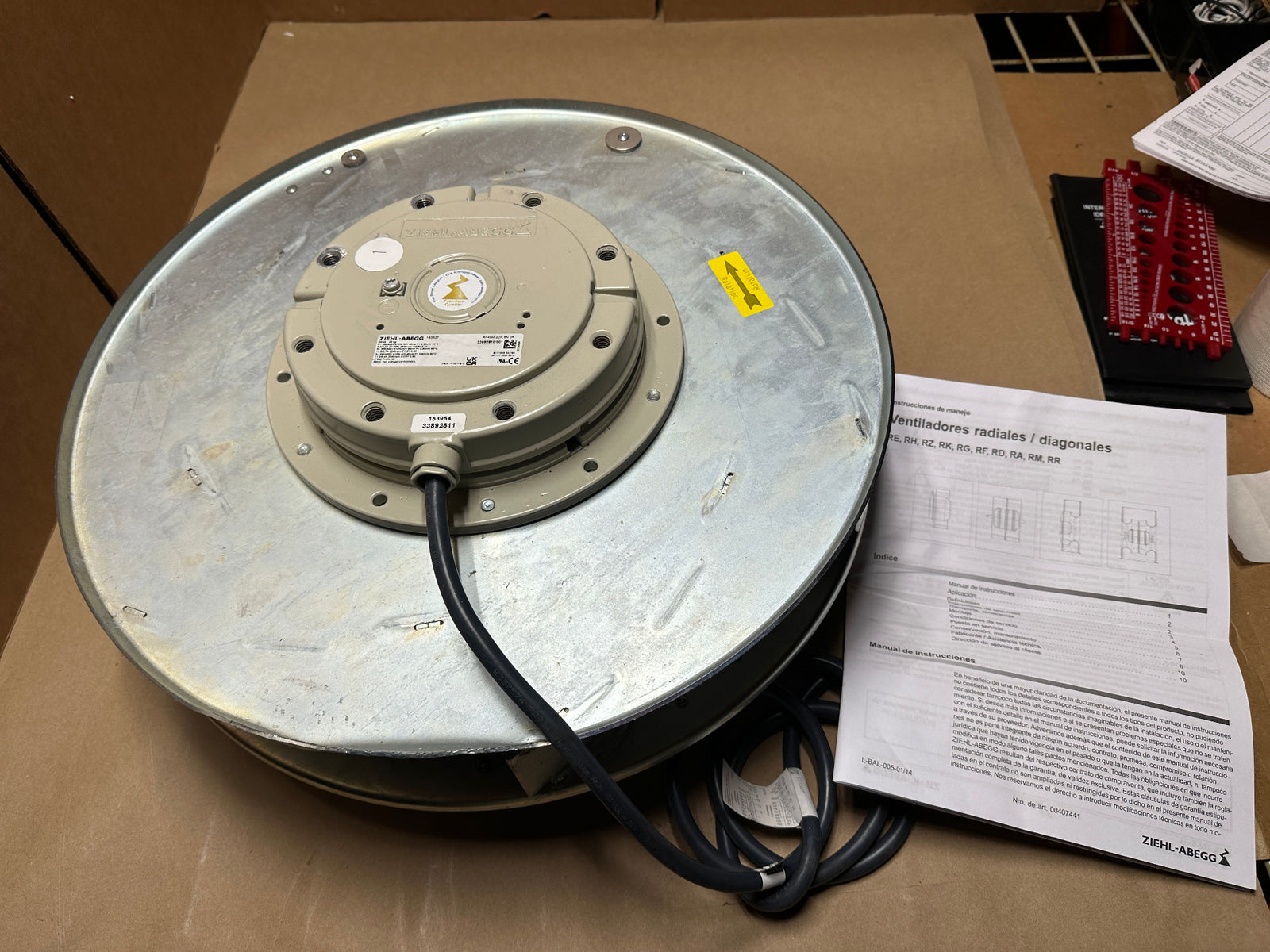 Ziehl-Abegg Centrifugal Fan 18" 2.50kW 3P 230-400V 3340RPM Motorized Impeller