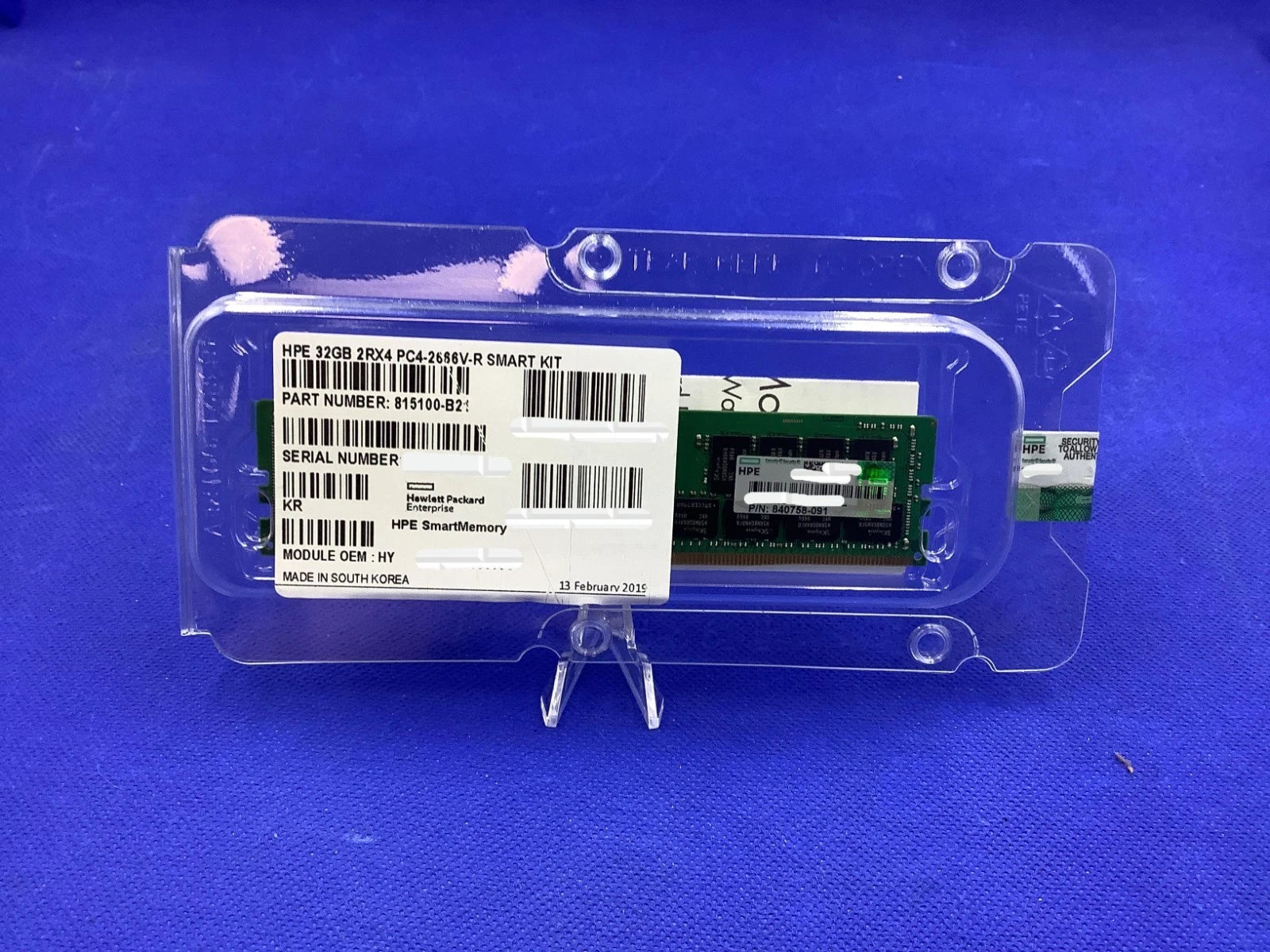 F/S 840758-091 HPE 32GB 2RX4 PC4-2666V DDR4 MEMORY 850881-001 815100-B21