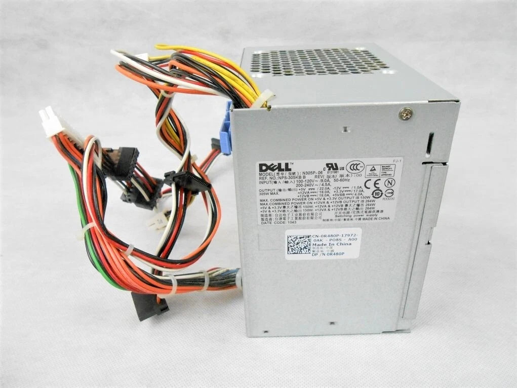 Dell R480P 305W Power Supply N305P-06 NPS-305KB PowerEdge T110 Optiplex 745 755