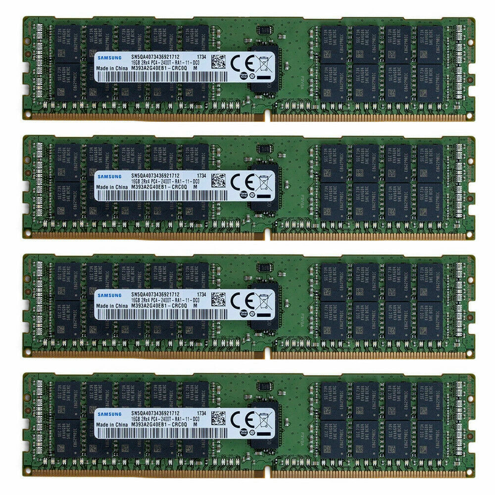 Dell PowerEdge R430 R530 R630 64GB (4x16GB DDR4 2400MHz PC4-2400T ECC Memory
