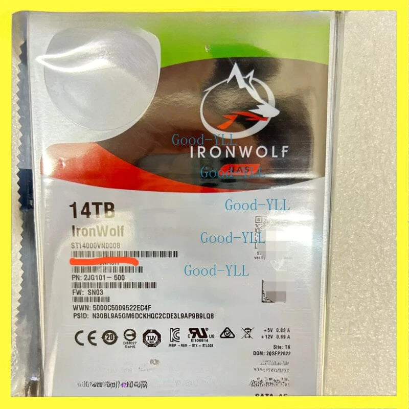 ST14000VN0008 Seagate IronWolf 14TB 3.5" SATA 7200rpm Internal HDD NAS 256MB