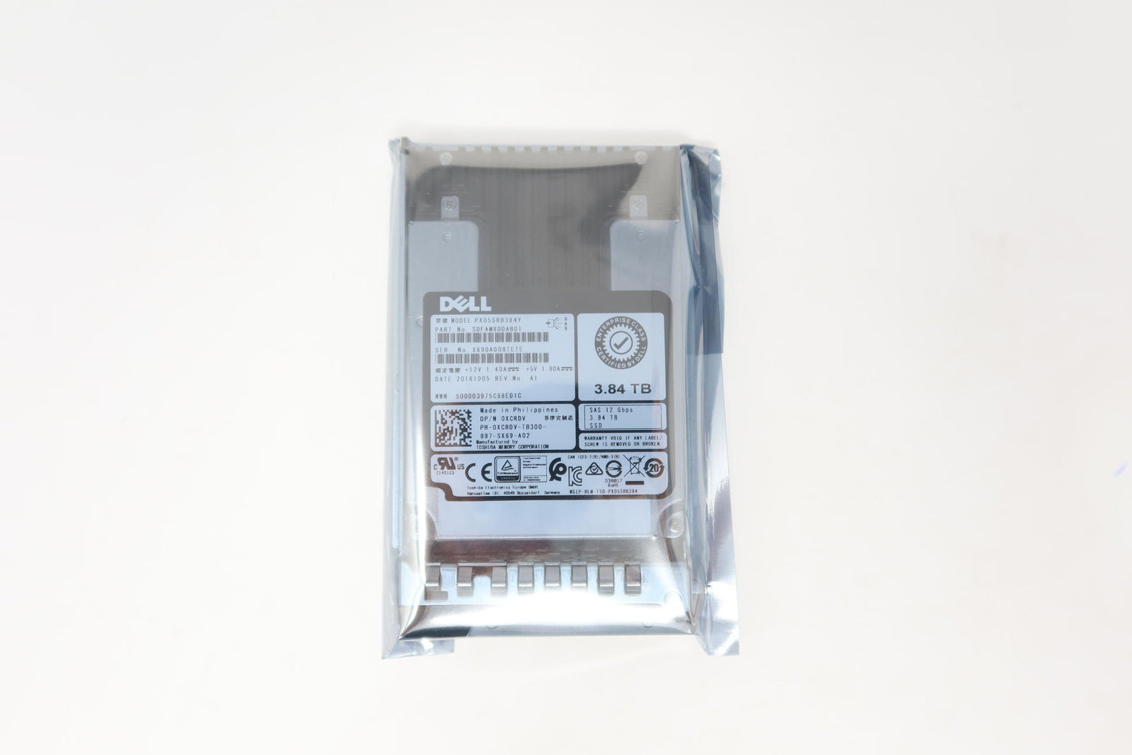 Dell PX05SRB384Y XCRDV Dell 3.84TB 12Gb/s RI SAS SSD 2.5" Drive