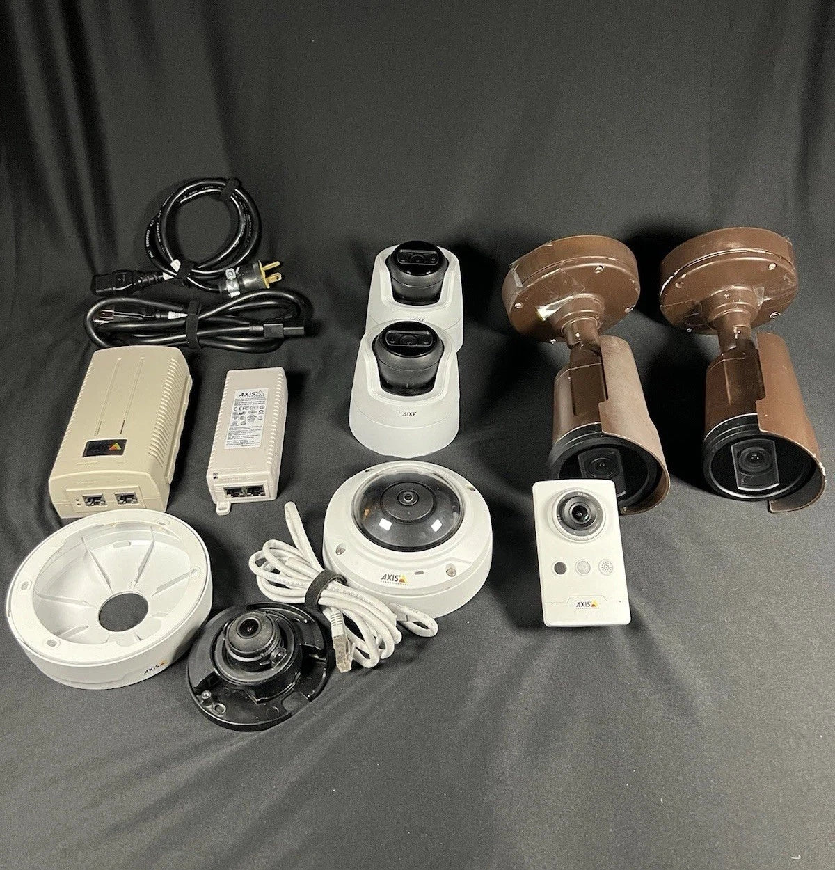 Axis Communications Network Security Lot- 6 Cameras & 2 POE Midspan +Extra Parts