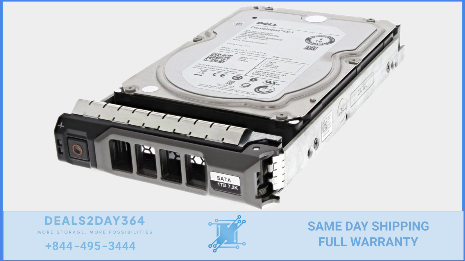 DELL 1TB 7.2K SATA 3.5" 6Gb/s HDD Zero Hours