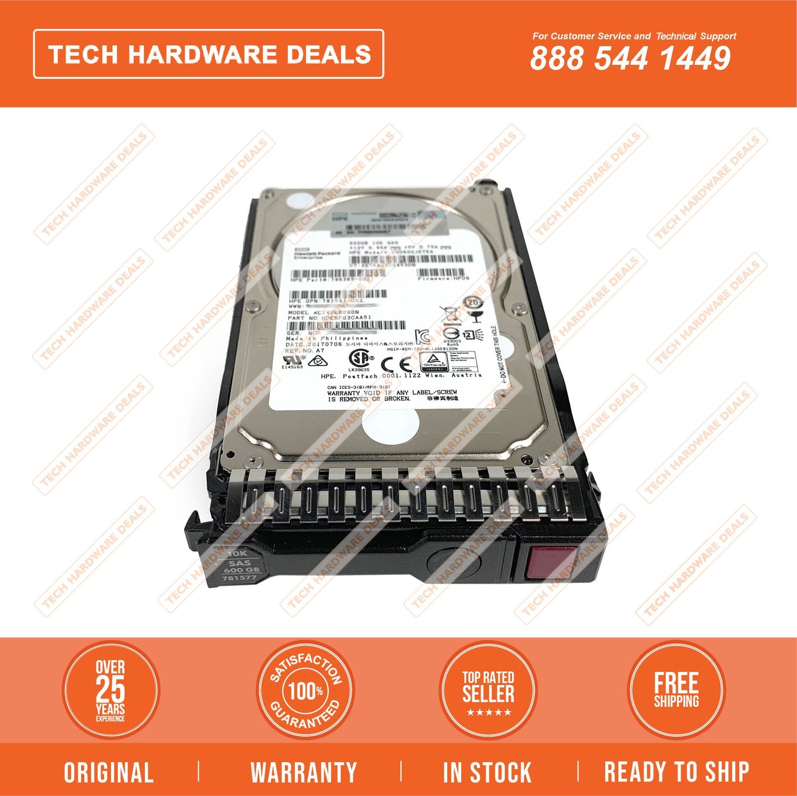 781577-001 HPE 600GB SAS 12G 10K SFF SC HDD