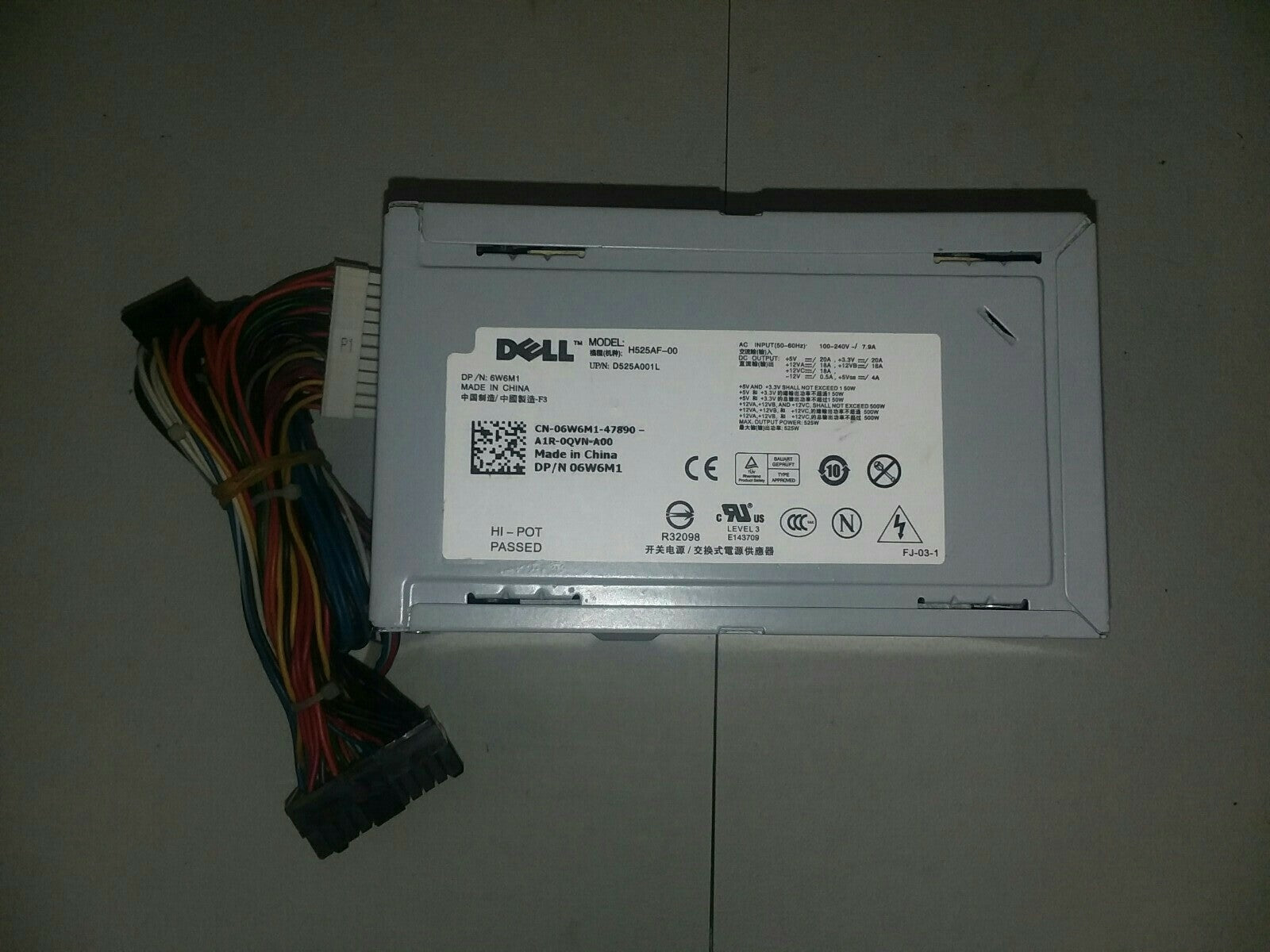 Dell Computer Power Supply 525W H525AF-00