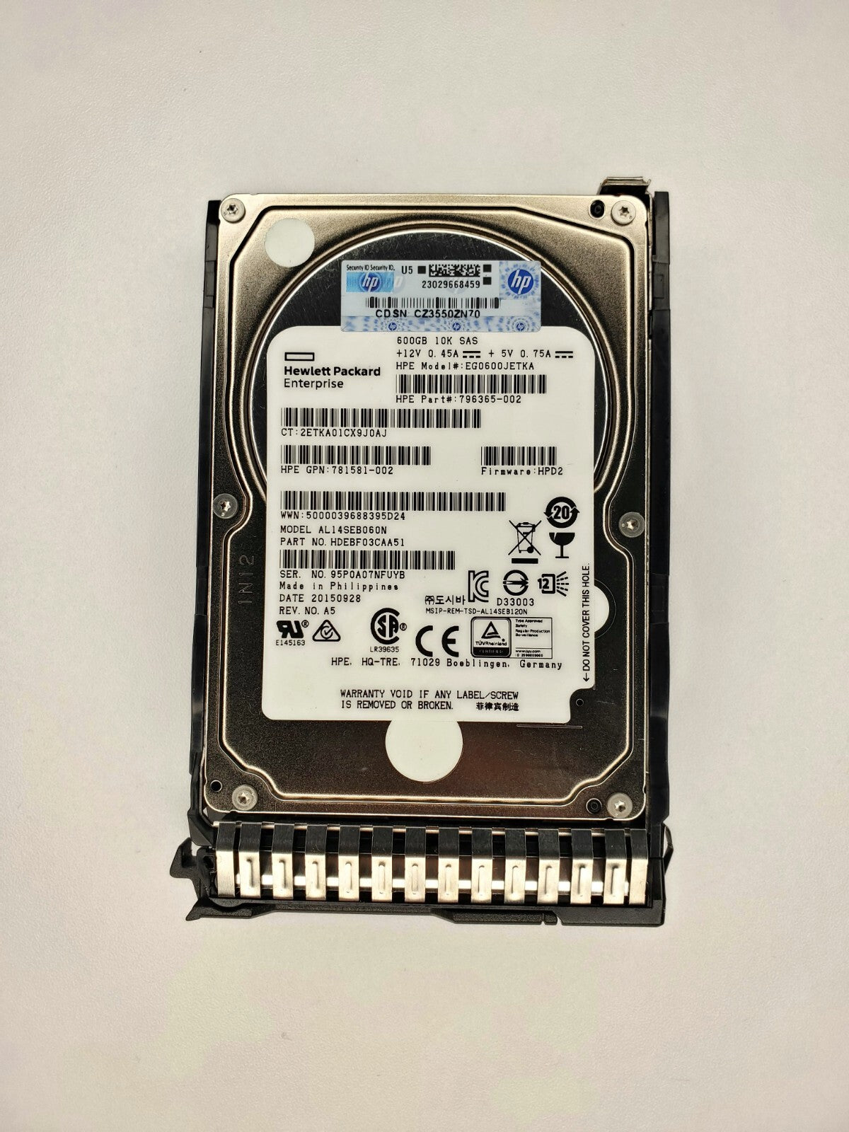 HP 781581-002 600GB 10K 2.5INCH SAS HDD