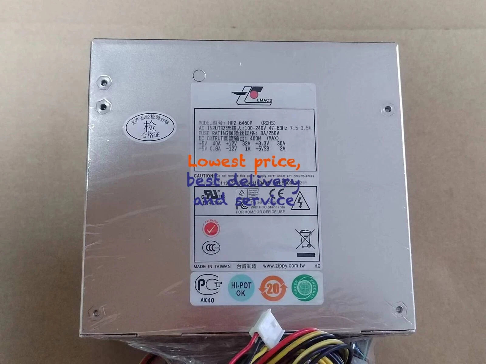 1pcs FOR ZIPPY HP2-6460P-R 460W server redundant power supply module
