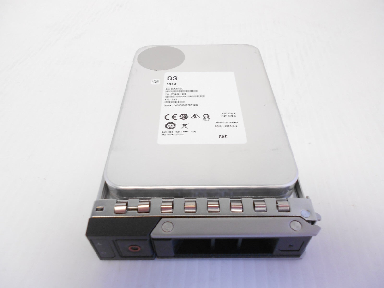 18TB 7.2K SAS 3.5" Hard Drive 12G Fits Dell Server R240 R340 R440 R540 R740