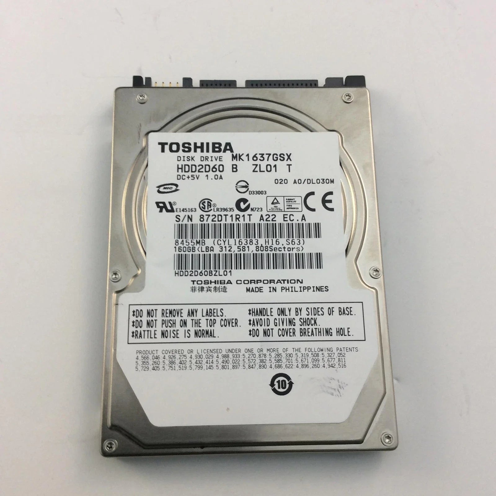 Toshiba 80GB 5400rpm 8MB 2.5" SATA Notebook Hard Drive - MK8037GSX