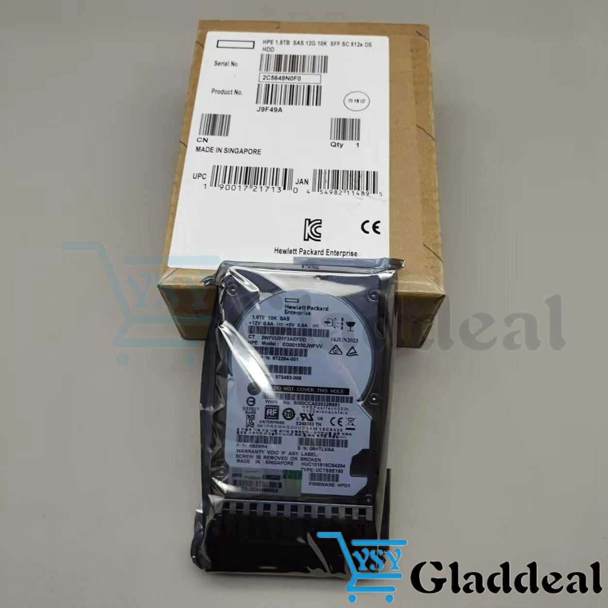 New J9F49A 787649-001 HPE MSA 1.8TB 2.5" SAS 10K 12G SFF BC HDD Hard Drive