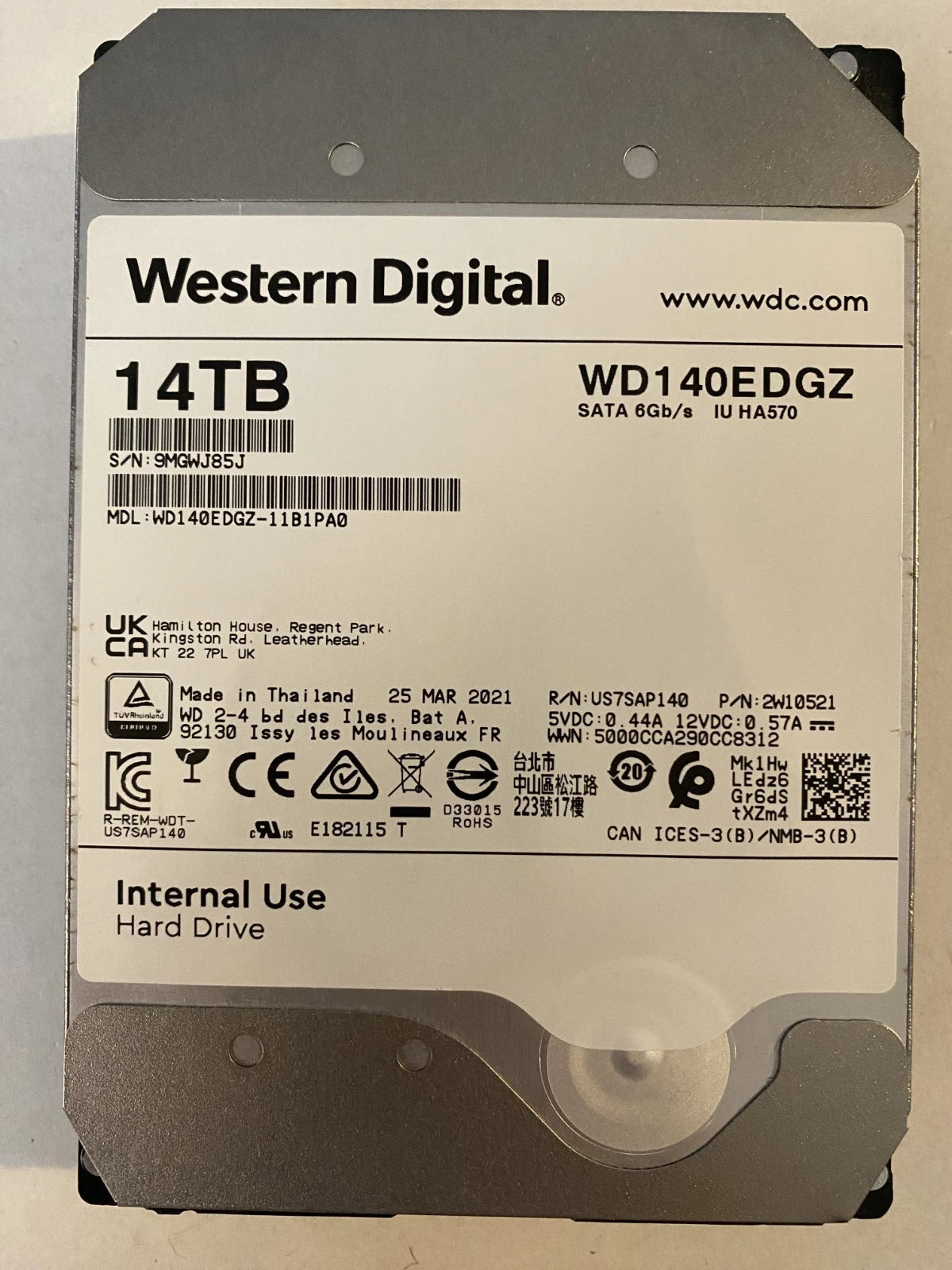 WD Ultrastar HC530 14TB SATA 6G 3.5" 7200RPM Enterprise HDD