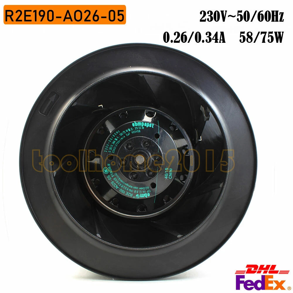 ebm-papst R2E190-AO26-05 Centrifugal Cooling Fan 230V for CNC Automation
