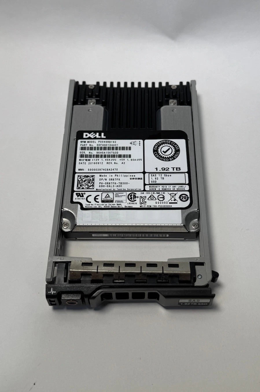 R87FK PX04SRB192 Dell 1.92TB 12Gb/s MLC 2.5" SAS Solid State Drive (SSD 89% +