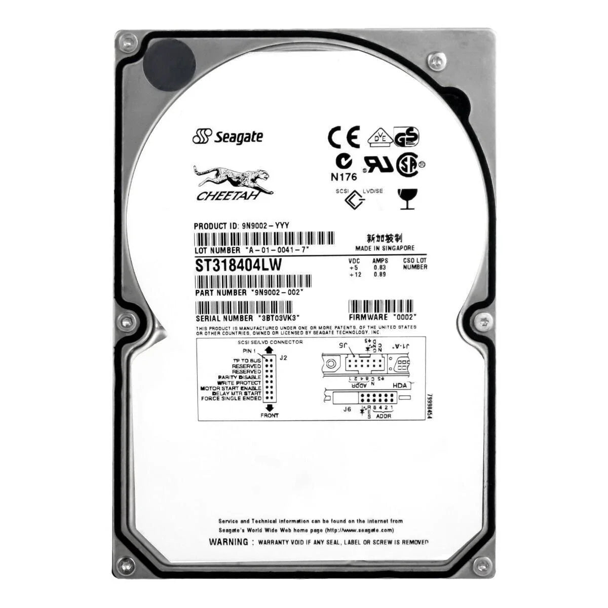 Seagate 18GB Cheetah SCSI 10K RPM U160 Server Hard drive - ST318404LW (Like New)