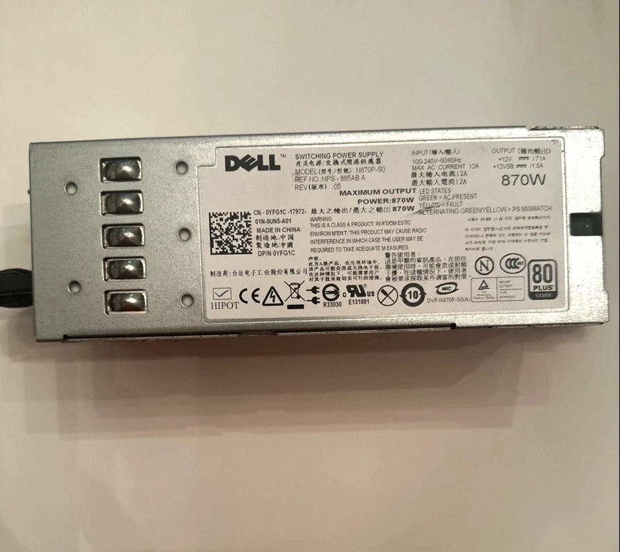 Dell N870P-S0 870W Power Supply for PowerEdge R710 T610 R510 R810