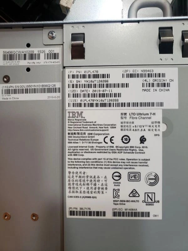 IBM AGKJ-3555 LTO7/HH/FC TAPE DRIVE ASSM- TS4300 TAPE LIBRARY z7