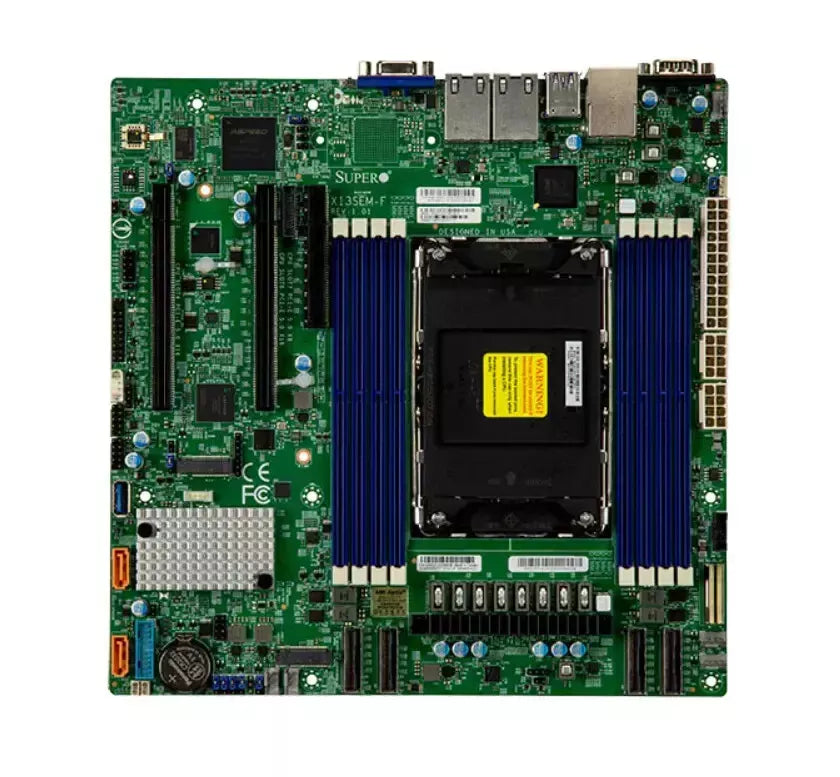 Supermicro X13SEM-F 4th Gen Intel® Xeon® Scalable processors, Single Socket LGA-4677 (Socket E) supported, CPU TDP supports Up to 350W TDP Server Motherboard