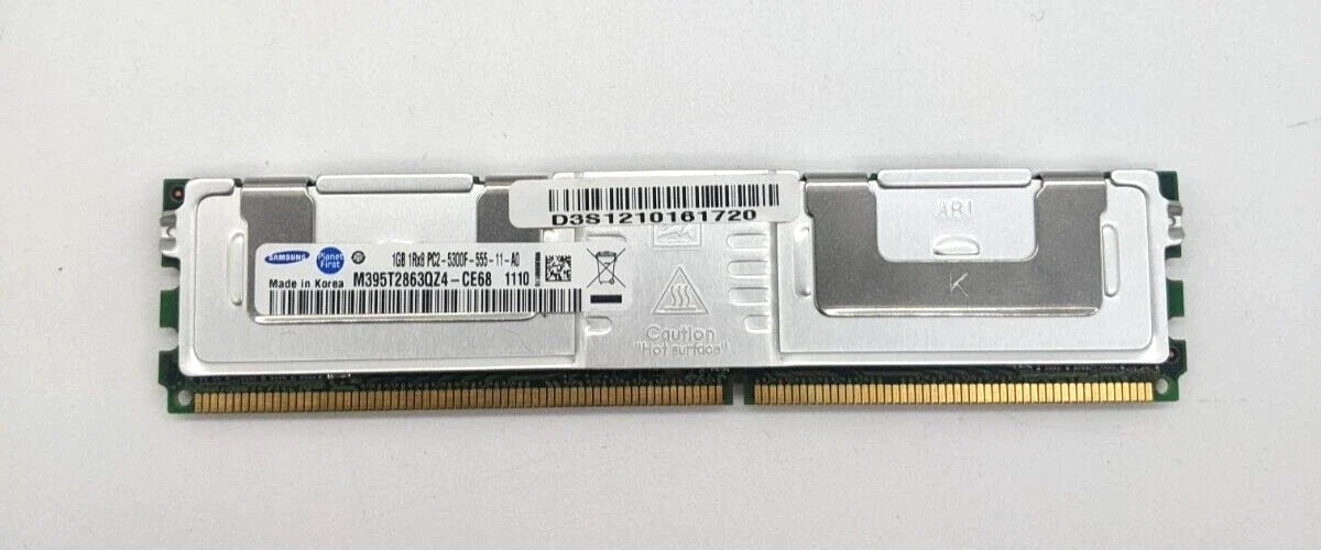 Samsung 1GB PC2-5300 DDR2-667MHz ECC Fully Buffered CL5 240-Pin DIMM Single Rank Memory Module - M395T2863QZ4-CE68 (Like New)
