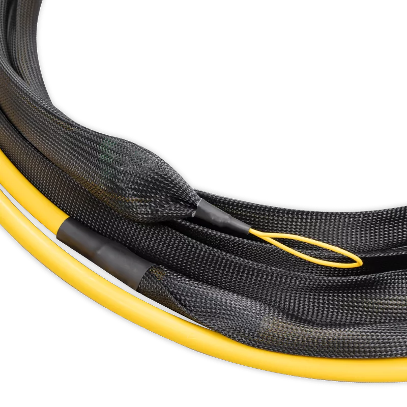 Pre-terminated MPO 4x4 Shuffle Trunk Cable, 256 Fibers, 32 x MPO-8 APC (Male) to 32 x MPO-8 APC (Male), Single Mode (OS2), Type 4, LSZH, 0.35dB Max, Breakout 80cm, Yellow