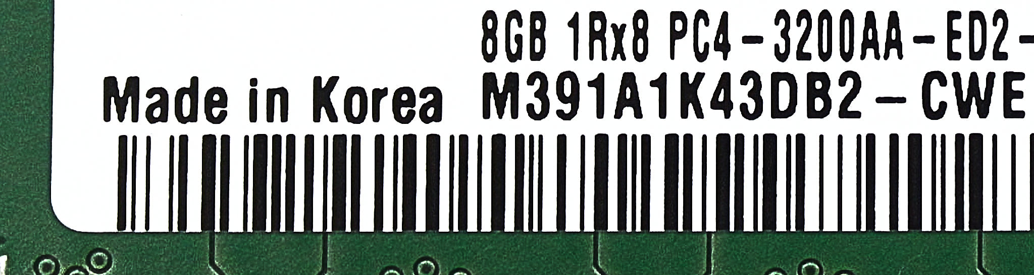 Samsung M391A1K43DB2-CWE 8GB PC4-25600E DDR4-3200 1RX8 ECC-U