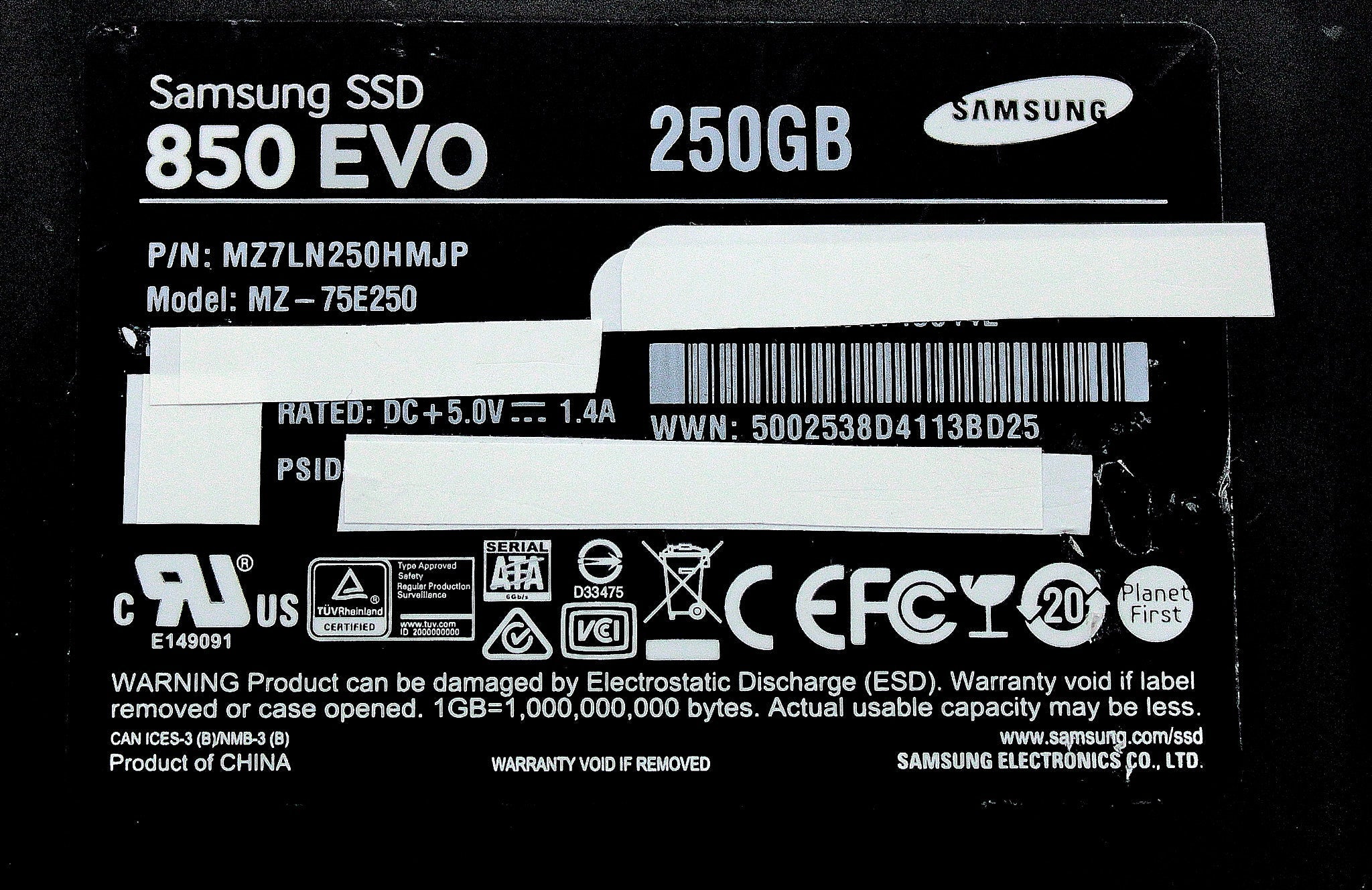 Samsung MZ7LN250HMJP SSD 250GB SATA 2.5" EVO